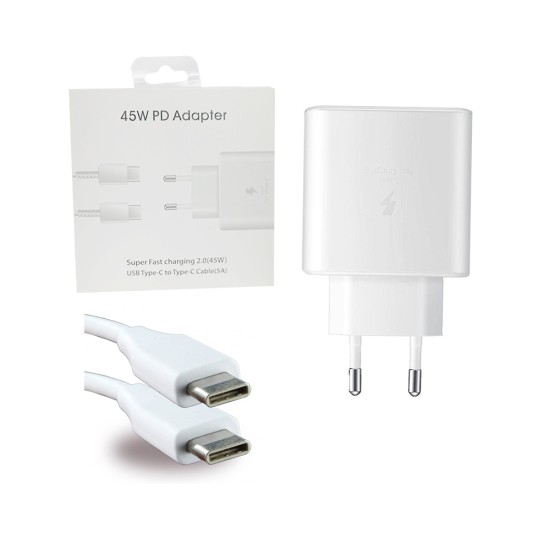 Travel Adaptor EP-TA845XBEGCN USB Type C 45W with Type C to Type C Cable (5A) White